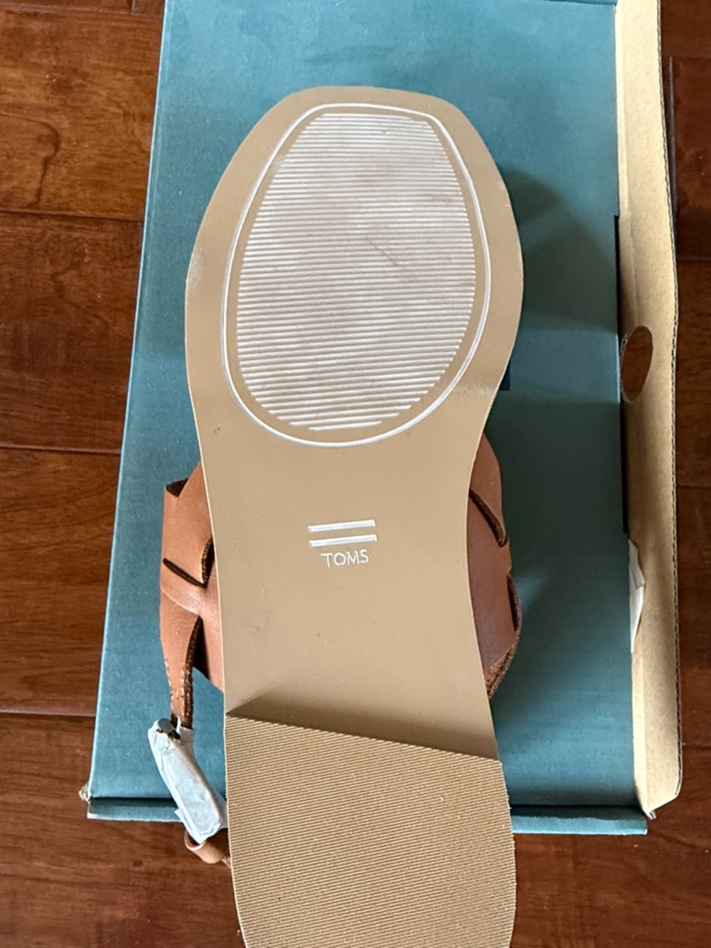 Toms Freya Tan Leather Slide Sandals NWT New Size 9 - Picture 7 of 7